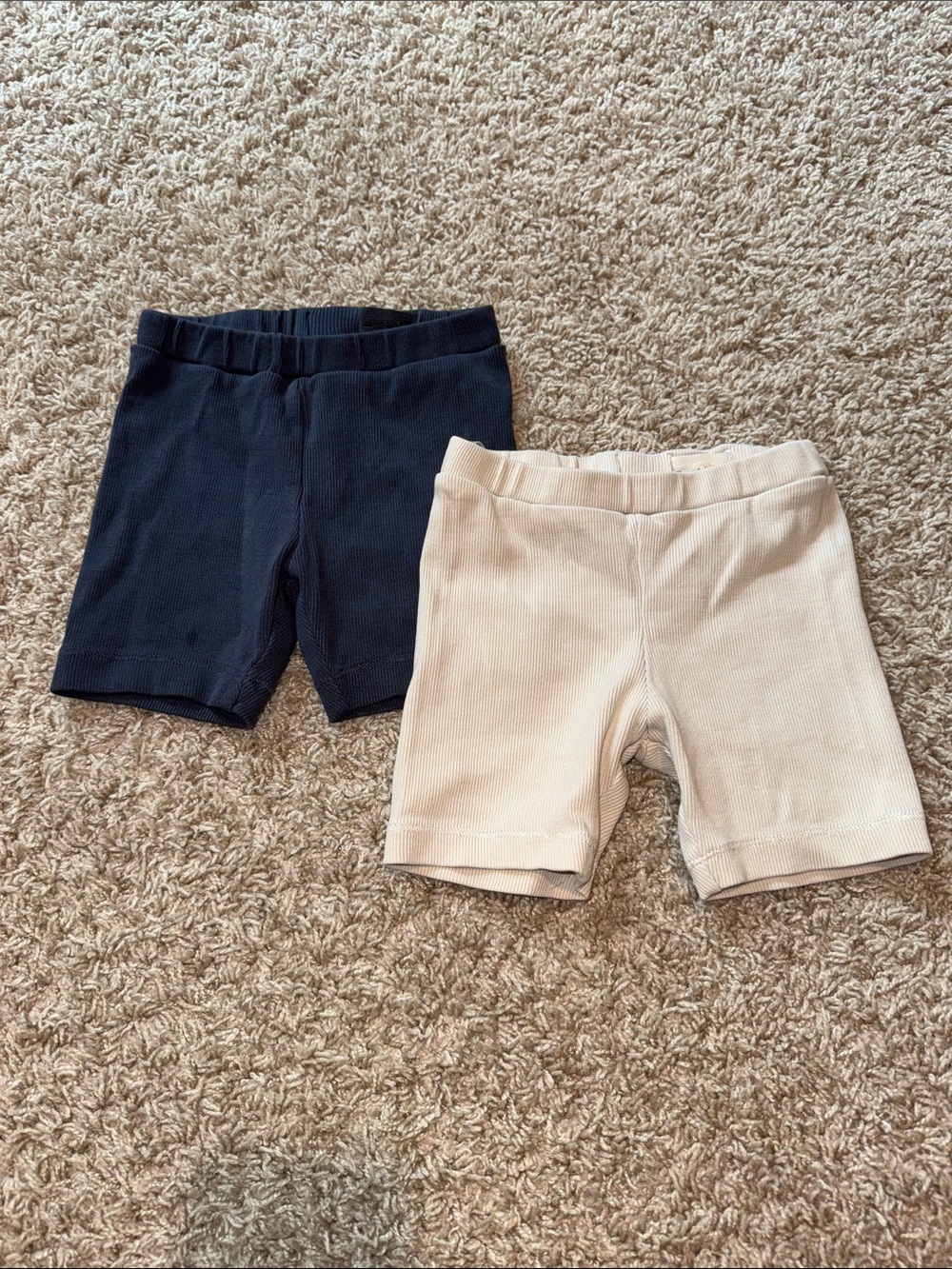 H&M Kids Ribbed Shorts in Navy and Cream